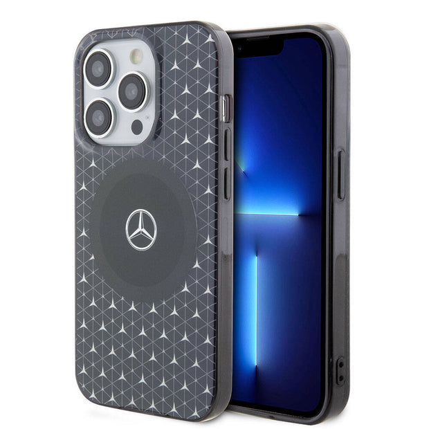 Apple iPhone 15 Pro Max Kılıf Mercedes Benz Orjinal Lisanslı M-safe Şarj Özellikli Çift Katmanlı Mini Yıldız Desenli Kapak – Fotoğraf 7
