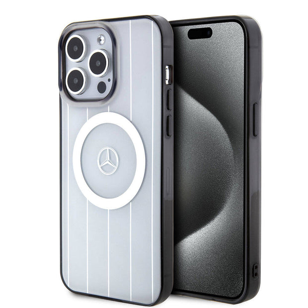 Mercedes Benz iPhone 15 Pro Max Paralel Çizgili Çift Katmanlı MagSafe Uyumlu Kılıf – Fotoğraf 1