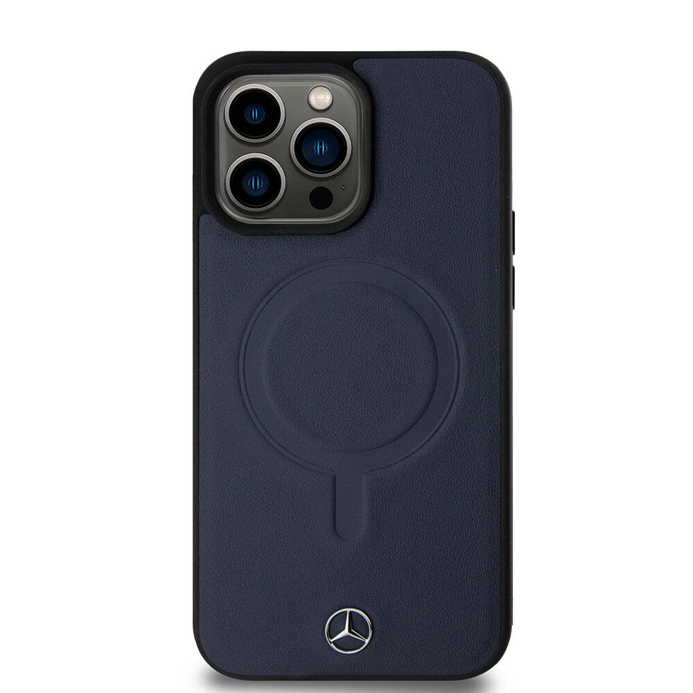 Mercedes Benz iPhone 15 Pro Max Pürüzsüz Deri Yıldız Logolu MagSafe Uyumlu Kılıf – Fotoğraf 3