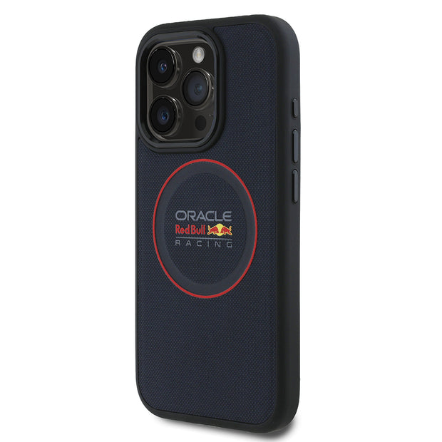 Red Bull Racing iPhone 15 Pro Max Kırmızı Halkalı Kabartmalı PU Deri MagSafe Uyumlu Kılıf – Fotoğraf 2