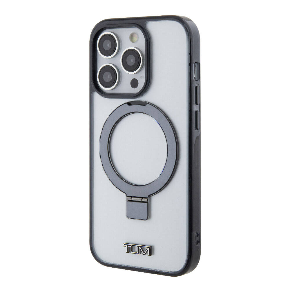 TUMI iPhone 15 Pro Max Metal Logolu Ring Standlı Silikon MagSafe Uyumlu Kılıf – Fotoğraf 2