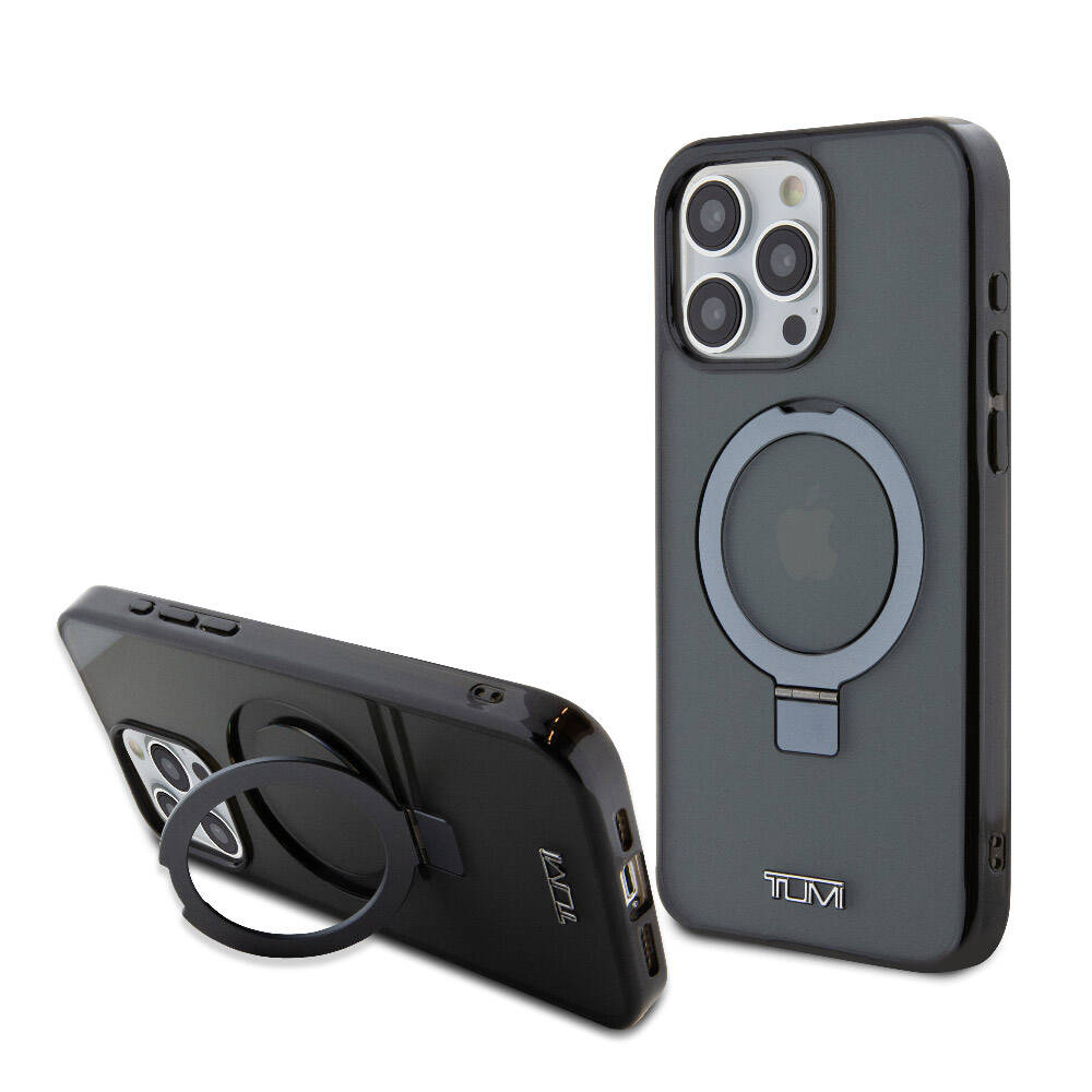 TUMI iPhone 15 Pro Max Metal Logolu Ring Standlı PC TPU MagSafe Uyumlu Kılıf – Fotoğraf 1