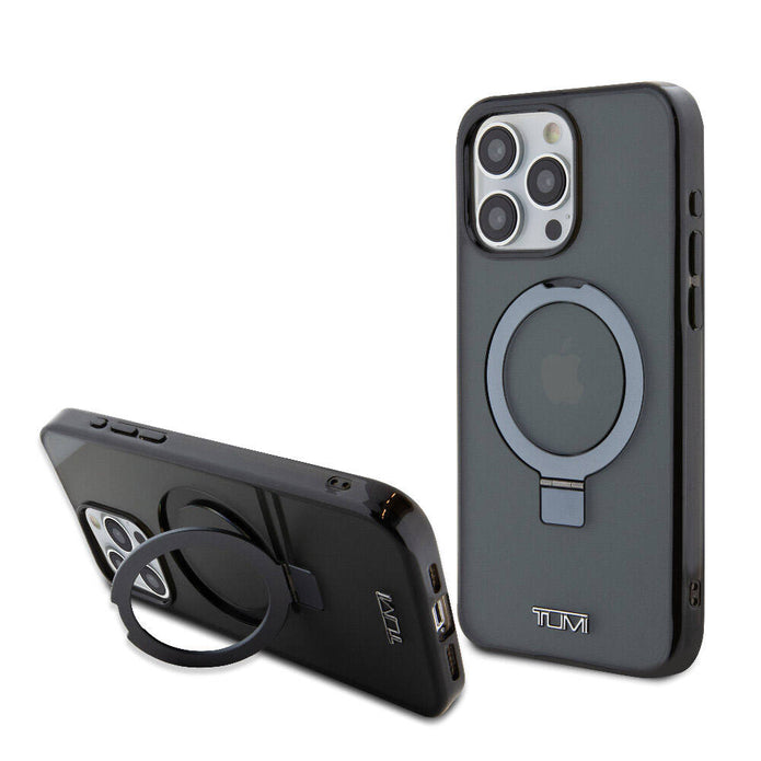 TUMI iPhone 15 Pro Max Metal Logolu Ring Standlı PC TPU MagSafe Uyumlu Kılıf – Fotoğraf 1