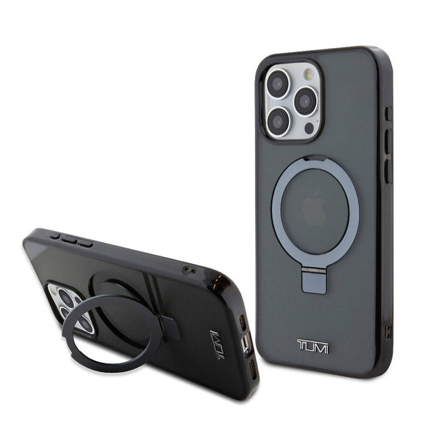 TUMI iPhone 15 Pro Max Metal Logolu Ring Standlı PC TPU MagSafe Uyumlu Kılıf – Fotoğraf 1