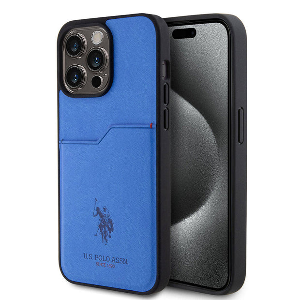 U.S. Polo Assn. iPhone 15 Pro Max Logolu PU Kartlıklı Kılıf – Fotoğraf 1