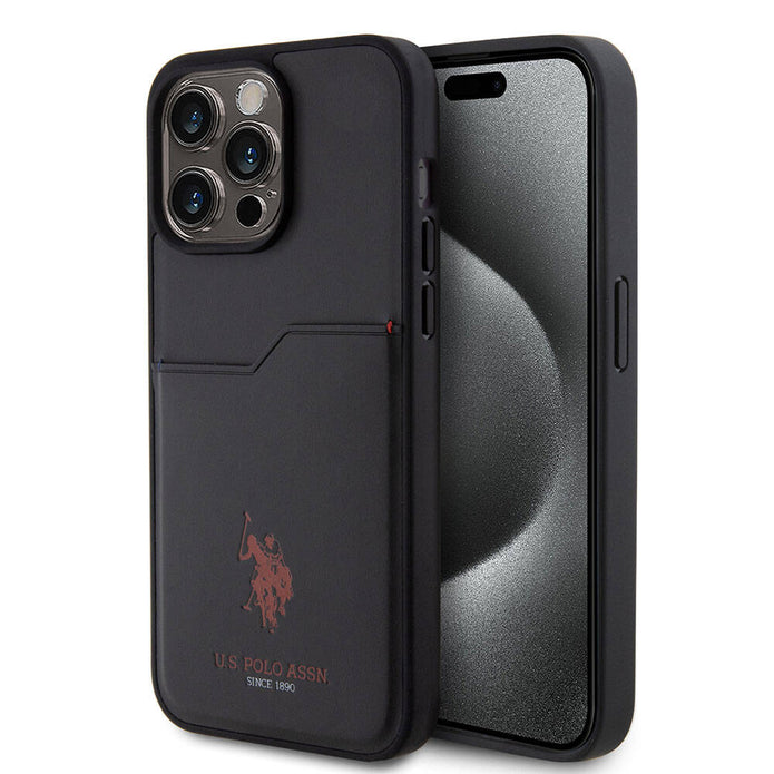 U.S. Polo Assn. iPhone 15 Pro Max Logolu PU Kartlıklı Kılıf – Fotoğraf 7