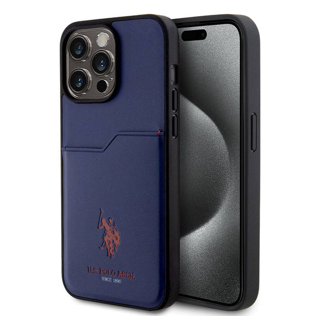 U.S. Polo Assn. iPhone 15 Pro Max Logolu PU Kartlıklı Kılıf – Fotoğraf 13