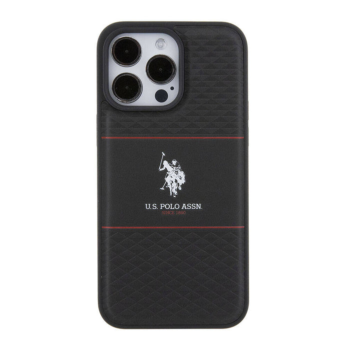 U.S. Polo Assn. iPhone 15 Pro Max Deri Şeritli Logolu Kılıf – Fotoğraf 3