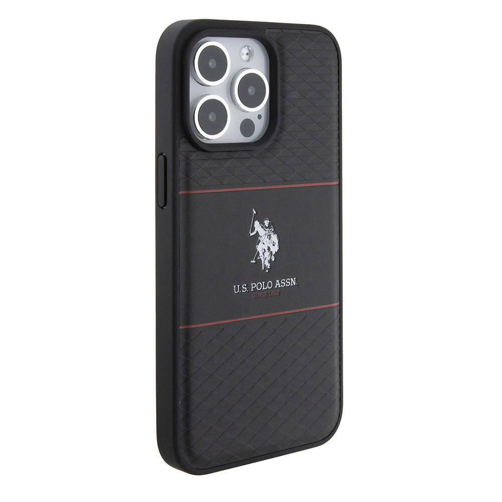 U.S. Polo Assn. iPhone 15 Pro Max Deri Şeritli Logolu Kılıf – Fotoğraf 4