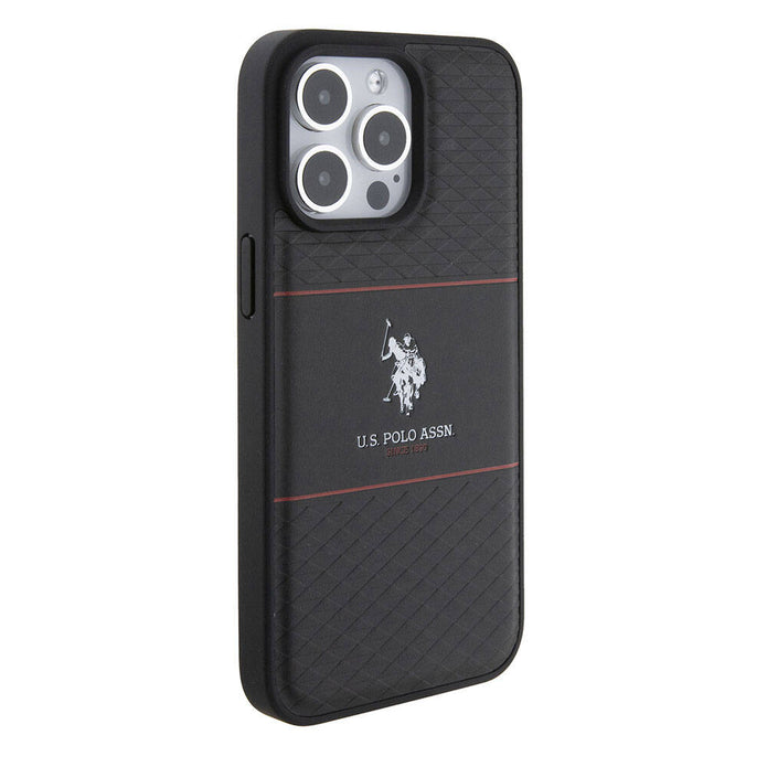 U.S. Polo Assn. iPhone 15 Pro Max Deri Şeritli Logolu Kılıf – Fotoğraf 4