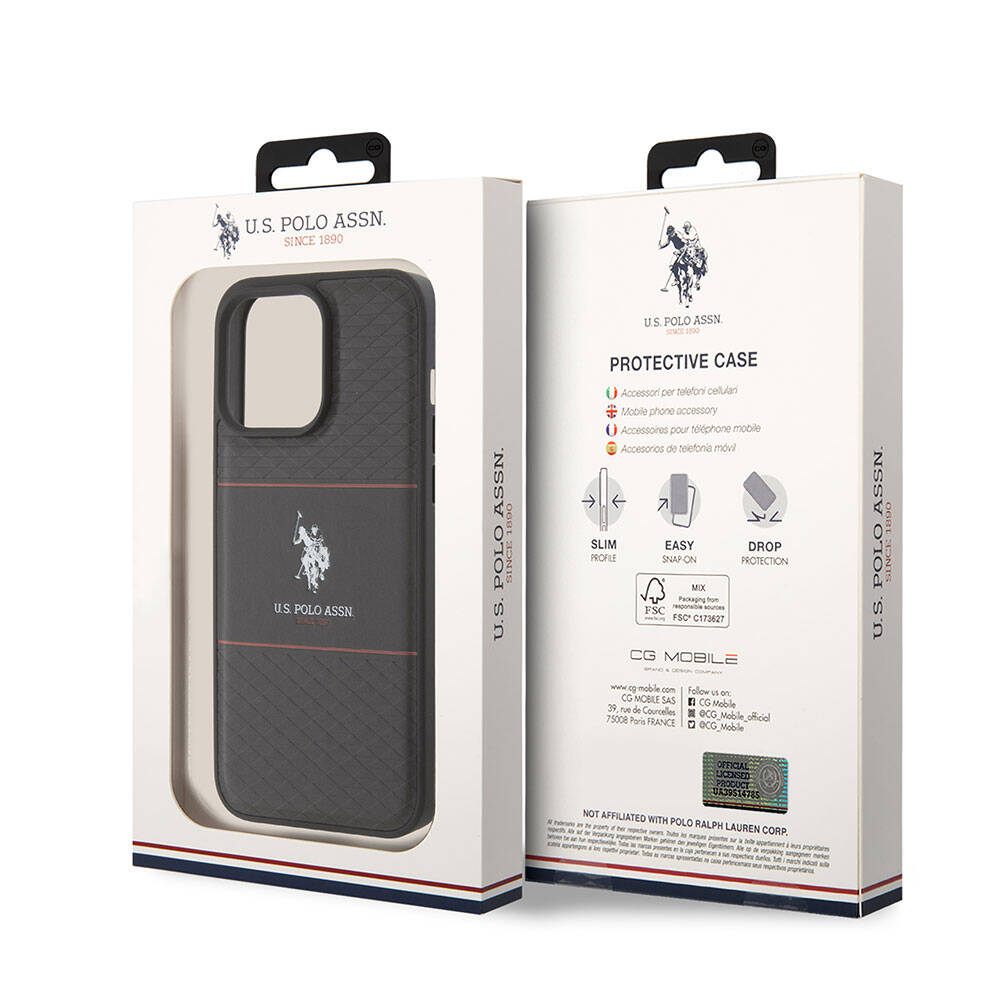 U.S. Polo Assn. iPhone 15 Pro Max Deri Şeritli Logolu Kılıf – Fotoğraf 6