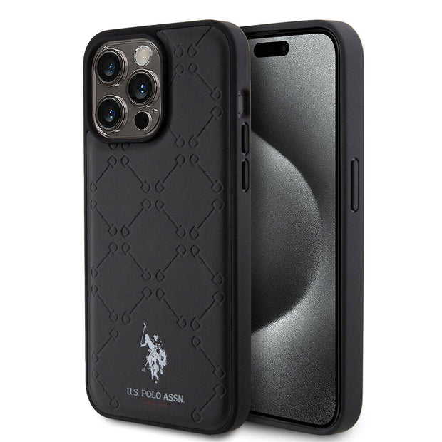 U.S. Polo Assn. iPhone 15 Pro Max HS Desenli Suni Deri Kılıf – Fotoğraf 1