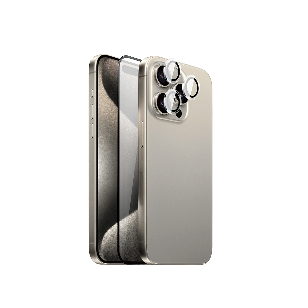 Wi‑IP002 iPhone 15 Pro Ekran ve Kamera Lens Koruyucu Set – Fotoğraf 1