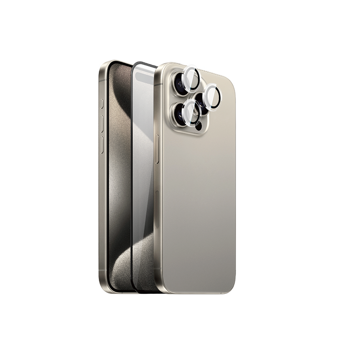 Wi‑IP002 iPhone 15 Pro Ekran ve Kamera Lens Koruyucu Set – Fotoğraf 1