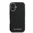 Karl Lagerfeld iPhone 16 Damgalı PU Deri Metal Yazı Logolu Kılıf
