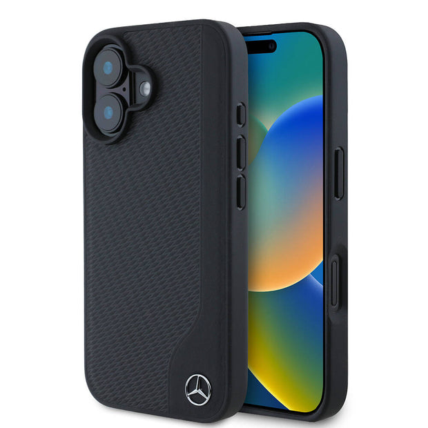 Mercedes Benz iPhone 16 Wood Imitation 3D Logolu Deri MagSafe Uyumlu Kılıf – Fotoğraf 1