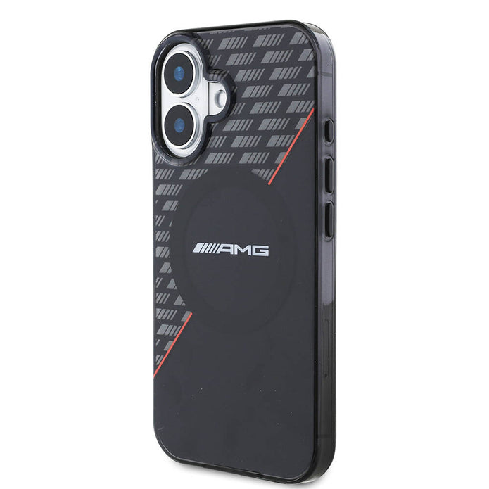 AMG iPhone 16 Plus Uyumlu Çift Katmanlı Kırmızı Çapraz Çizgili MagSafe Uyumlu Kılıf – Fotoğraf 2