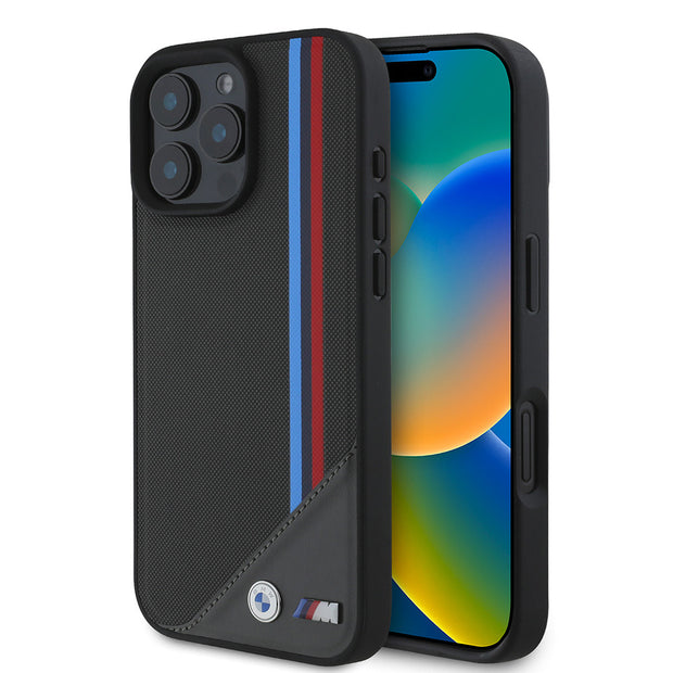 BMW iPhone 16 Plus Meshed Tricolor Stripes MagSafe Uyumlu Kılıf – Fotoğraf 1