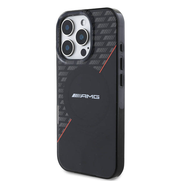 AMG iPhone 16 Pro Uyumlu Çift Katmanlı Kırmızı Çapraz Çizgili MagSafe Uyumlu Kılıf – Fotoğraf 2