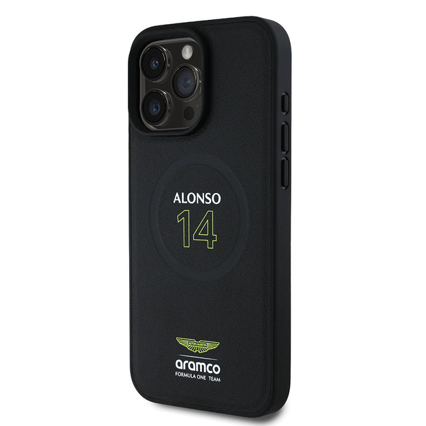 Aston Martin iPhone 16 Pro Alonso 14 PU Deri MagSafe Uyumlu Kılıf – Fotoğraf 2