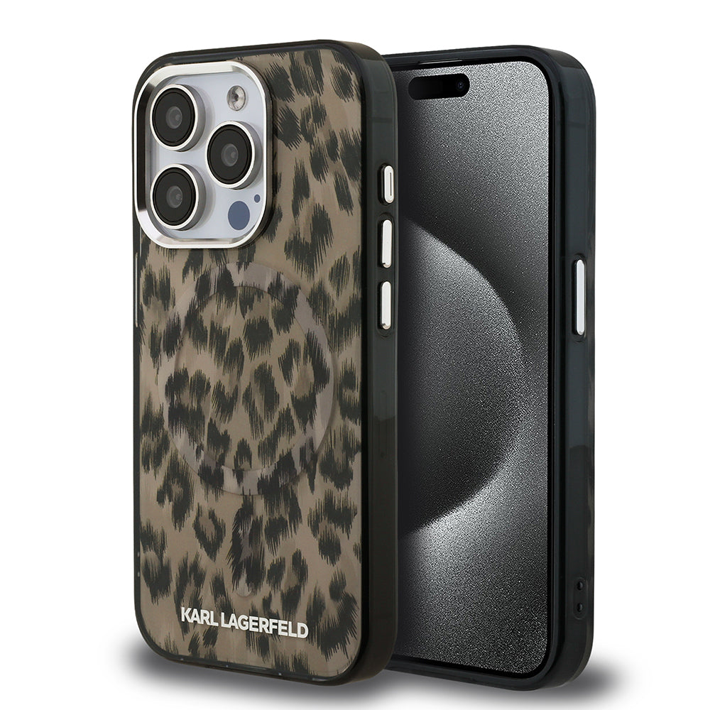 Karl Lagerfeld iPhone 16 Pro Leopar Baskılı Kılıf