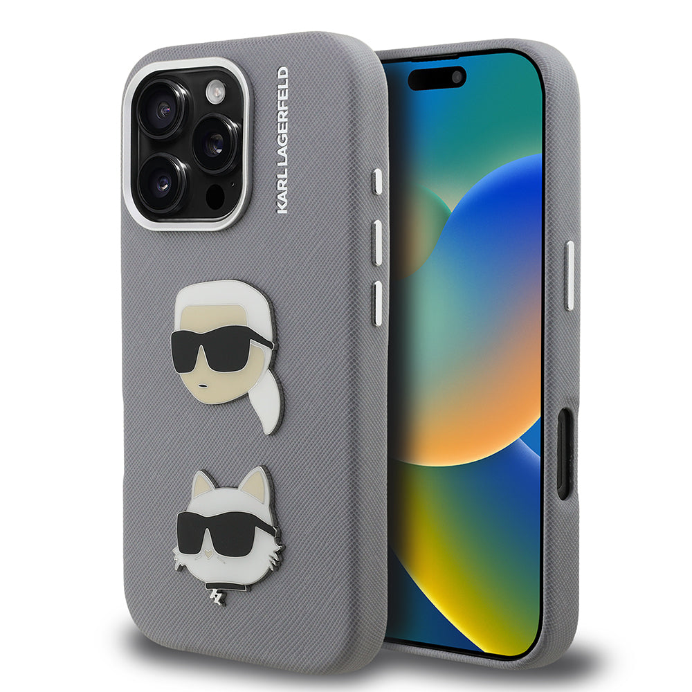 Karl Lagerfeld iPhone 16 Pro K&C Heads Pin Kılıf