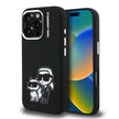 Karl Lagerfeld iPhone 16 Pro Karl & Choupette Sketch Logolu Silikon Kılıf