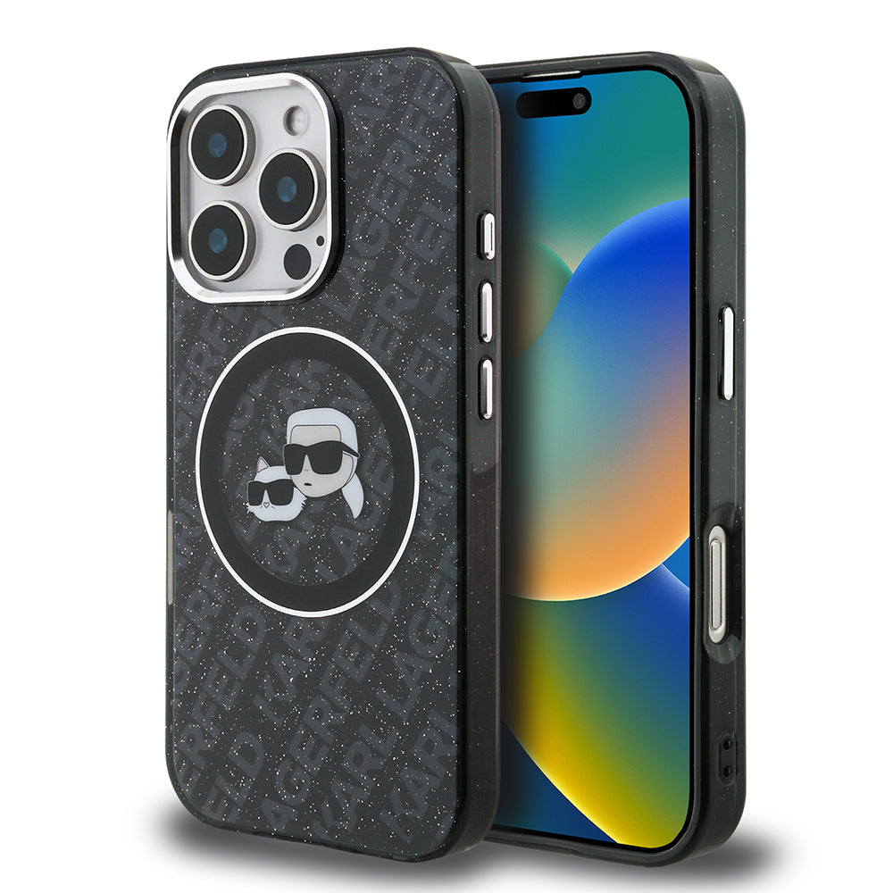 Karl Lagerfeld iPhone 16 Pro Choupette Heads Simli Kılıf