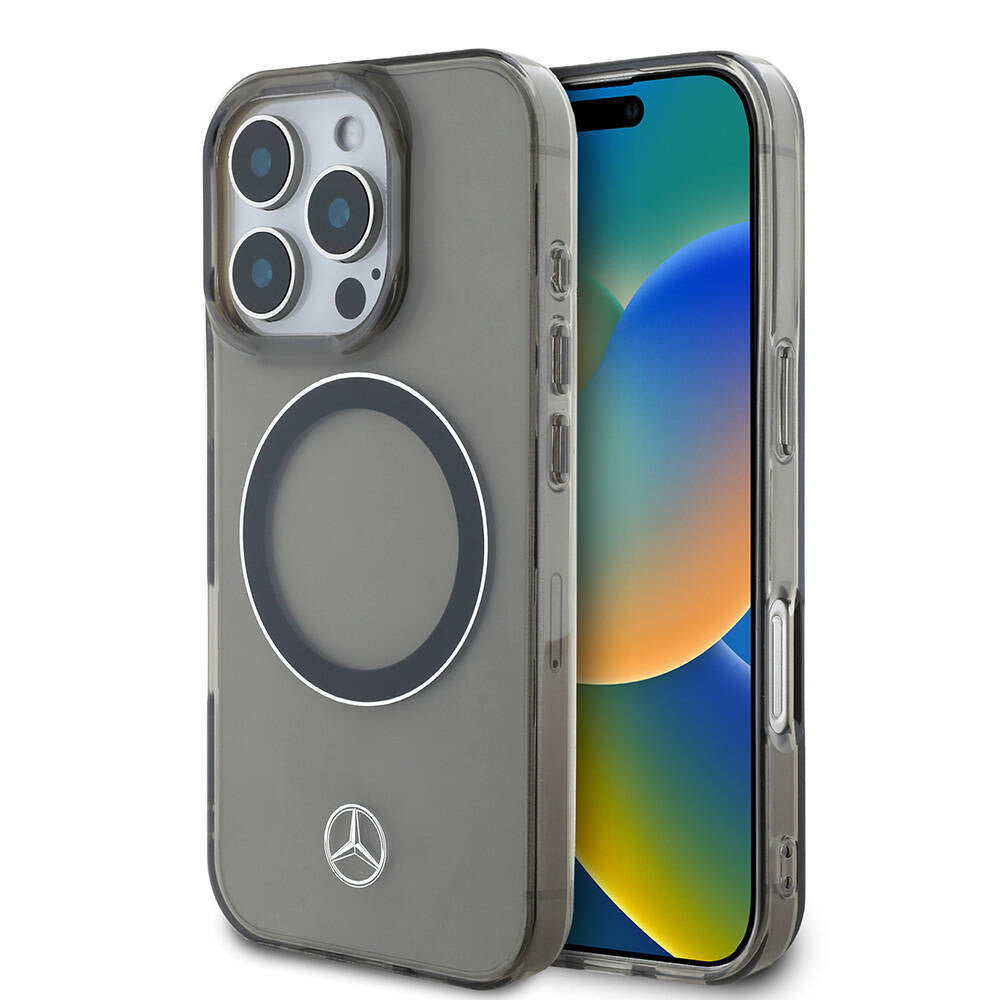 Mercedes Benz iPhone 16 Pro Silver Ring Şeffaf MagSafe Uyumlu Kılıf – Fotoğraf 1