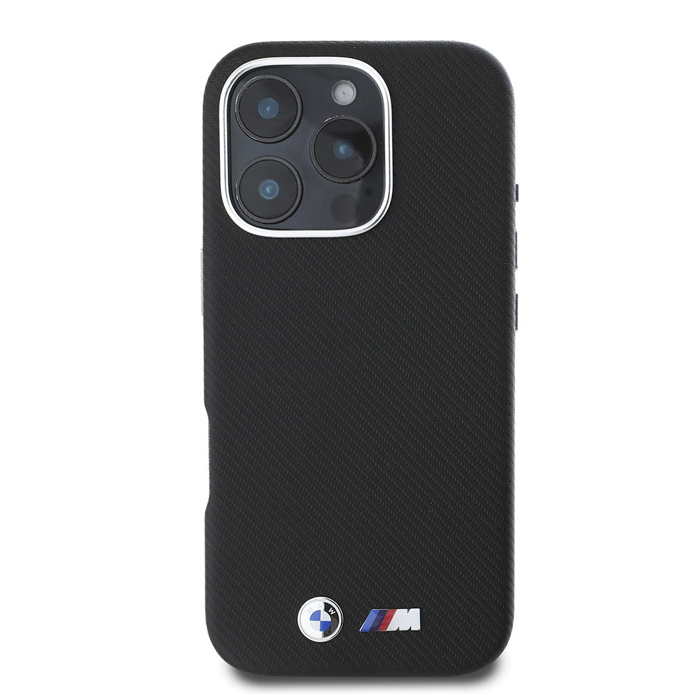 BMW iPhone 16 Pro Max Karbon Tasarımlı Suni Deri Kılıf – Fotoğraf 3