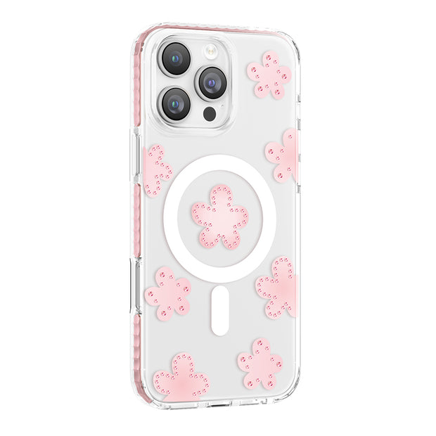 Zore Paris iPhone 16 Pro Max Elvo Kalp Motifli Taş Detaylı PC TPU MagSafe Uyumlu Kılıf – Fotoğraf 1