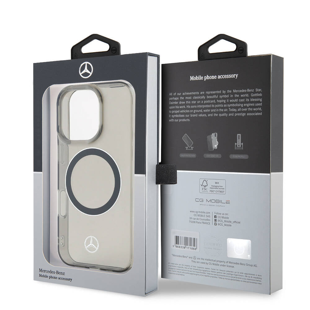 Mercedes Benz iPhone 16 Pro Max Silver Ring Şeffaf MagSafe Uyumlu Kılıf – Fotoğraf 6