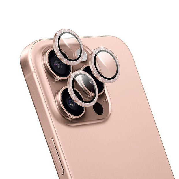 LG-006 Diamond Kolay Uygulamalı iPhone 16 Pro Max Kamera Lens Koruyucu – Fotoğraf 3