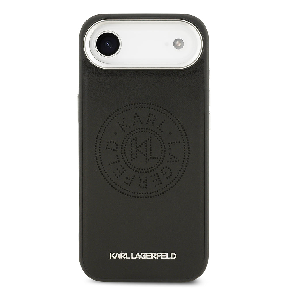 Karl Lagerfeld iPhone 17 Air Delikli Tasarım Metal Logolu PU Deri MagSafe Uyumlu Kılıf