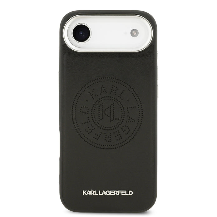Karl Lagerfeld iPhone 17 Air Delikli Tasarım Metal Logolu PU Deri MagSafe Uyumlu Kılıf