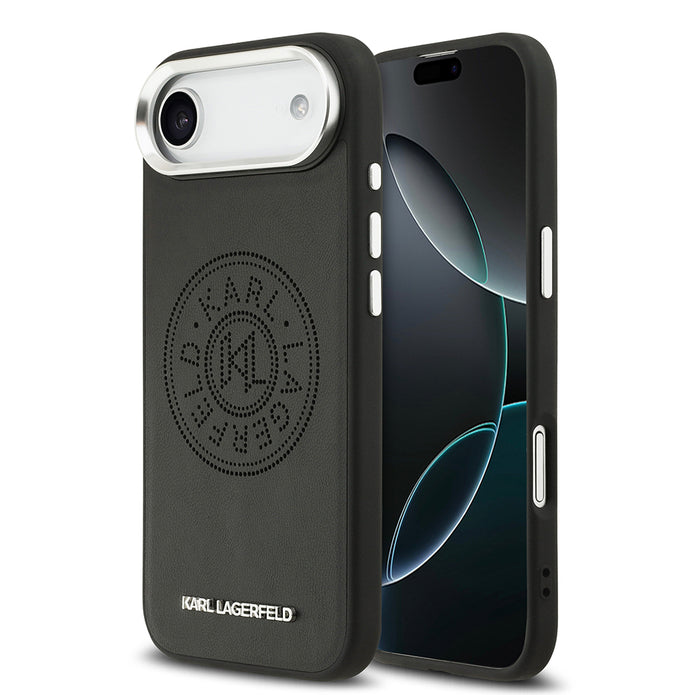 Karl Lagerfeld iPhone 17 Air Delikli Tasarım Metal Logolu PU Deri MagSafe Uyumlu Kılıf