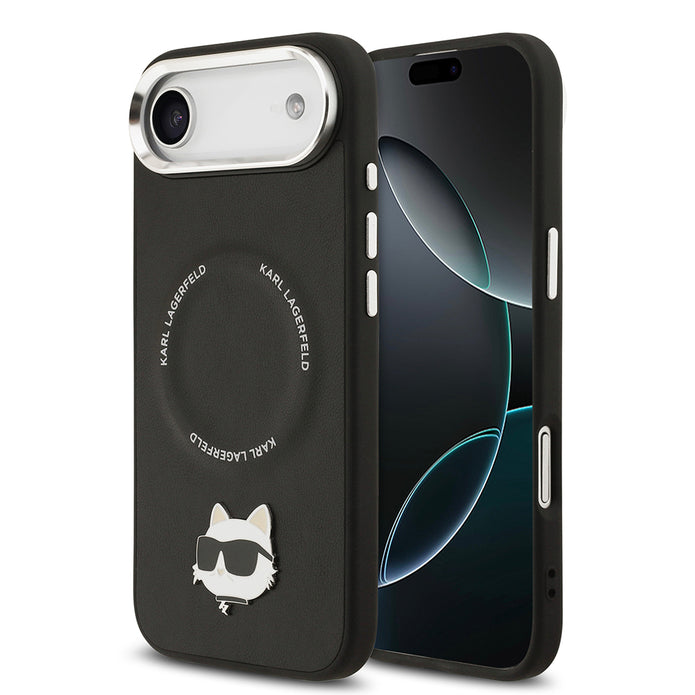 Karl Lagerfeld iPhone 17 Air Metal Kamera ve Butonlu Choupette PU Deri MagSafe Uyumlu Kılıf