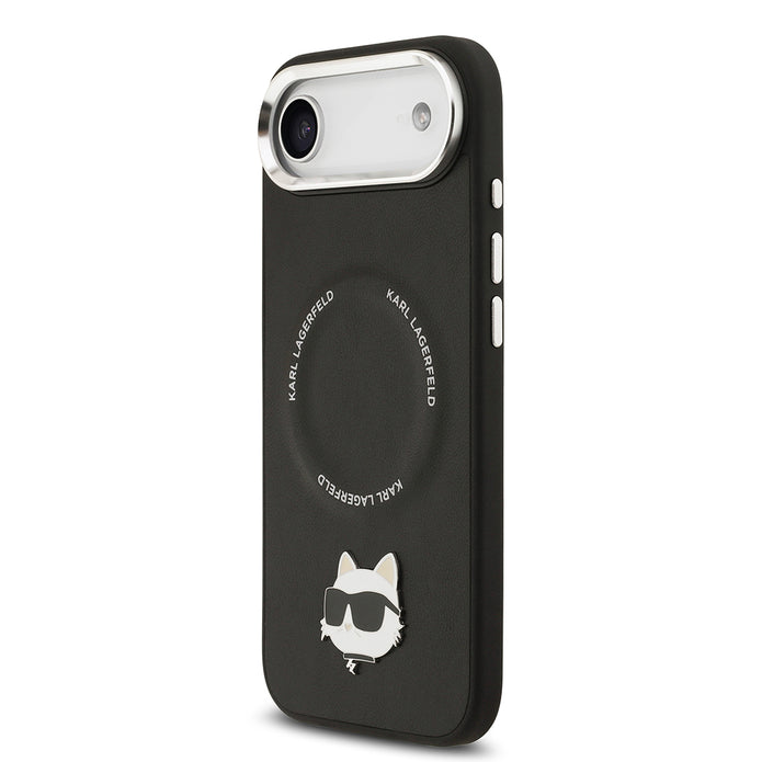 Karl Lagerfeld iPhone 17 Air Metal Kamera ve Butonlu Choupette PU Deri MagSafe Uyumlu Kılıf