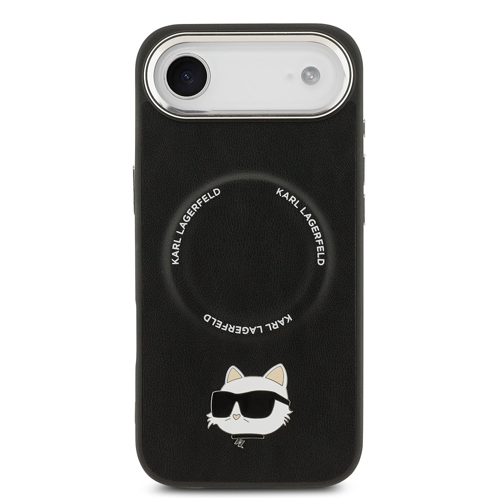 Karl Lagerfeld iPhone 17 Air Metal Kamera ve Butonlu Choupette PU Deri MagSafe Uyumlu Kılıf