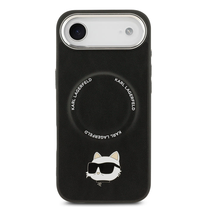 Karl Lagerfeld iPhone 17 Air Metal Kamera ve Butonlu Choupette PU Deri MagSafe Uyumlu Kılıf