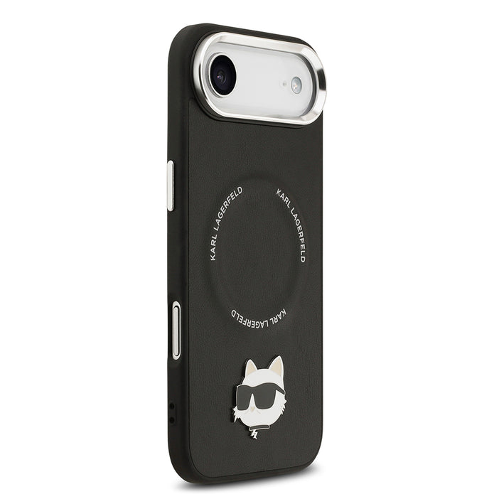 Karl Lagerfeld iPhone 17 Air Metal Kamera ve Butonlu Choupette PU Deri MagSafe Uyumlu Kılıf