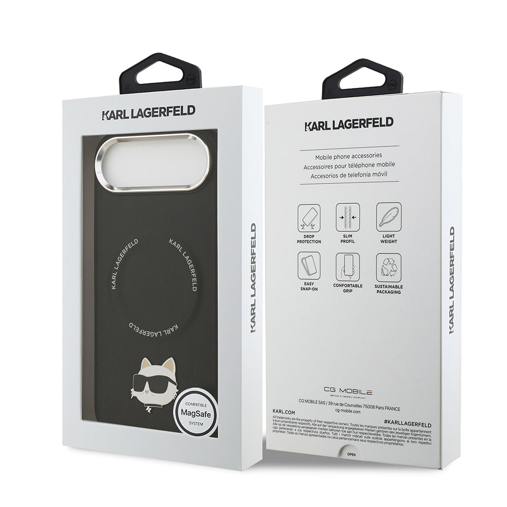 Karl Lagerfeld iPhone 17 Air Metal Kamera ve Butonlu Choupette PU Deri MagSafe Uyumlu Kılıf