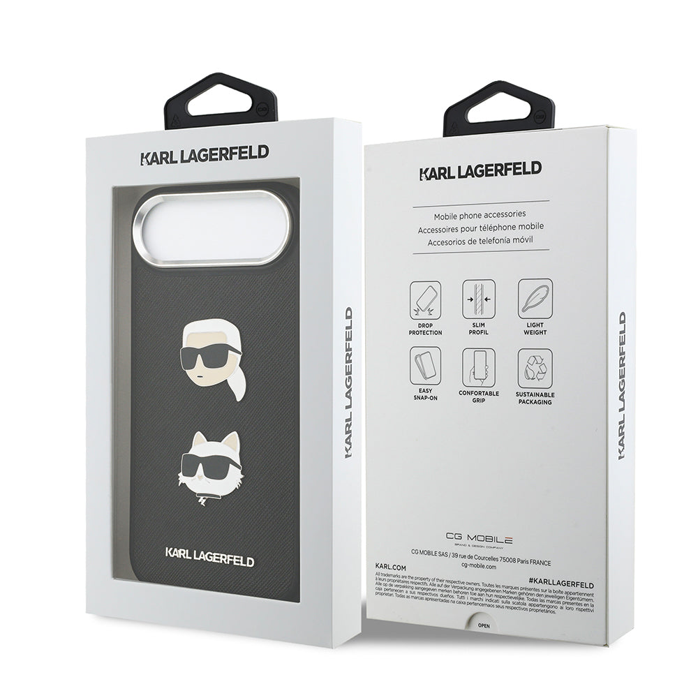Karl Lagerfeld iPhone 17 Air Metal Logolu K&C Heads Pin Kılıf