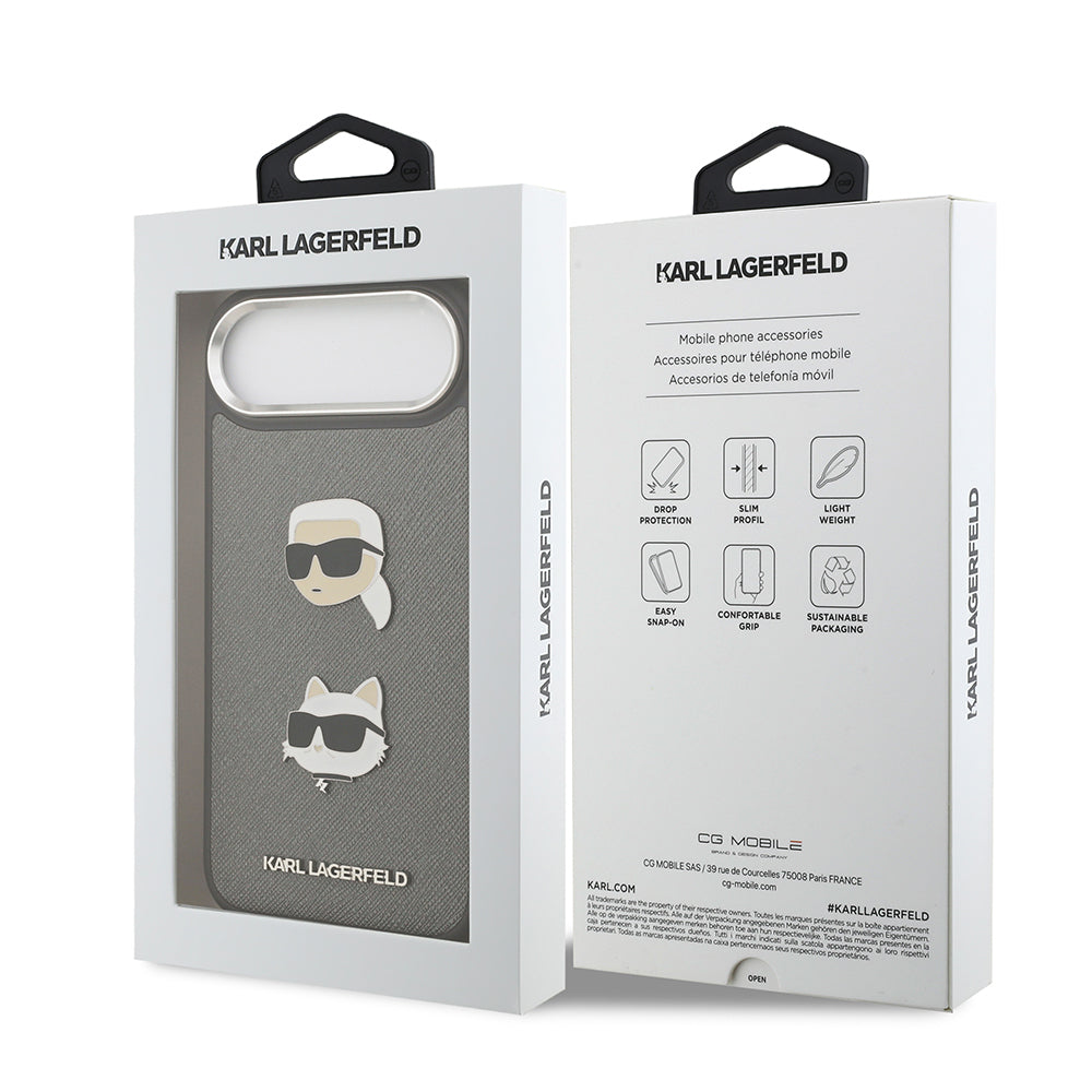 Karl Lagerfeld iPhone 17 Air Metal Logolu K&C Heads Pin Kılıf
