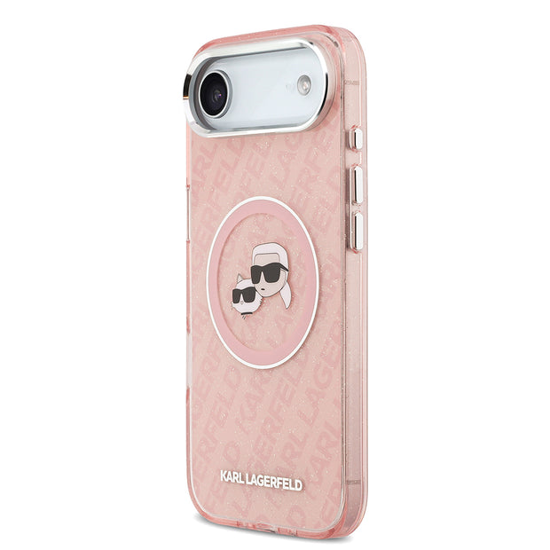 Karl Lagerfeld iPhone 17 Air Parlayan Simli Karl & Choupette Heads Kılıf – Fotoğraf 2
