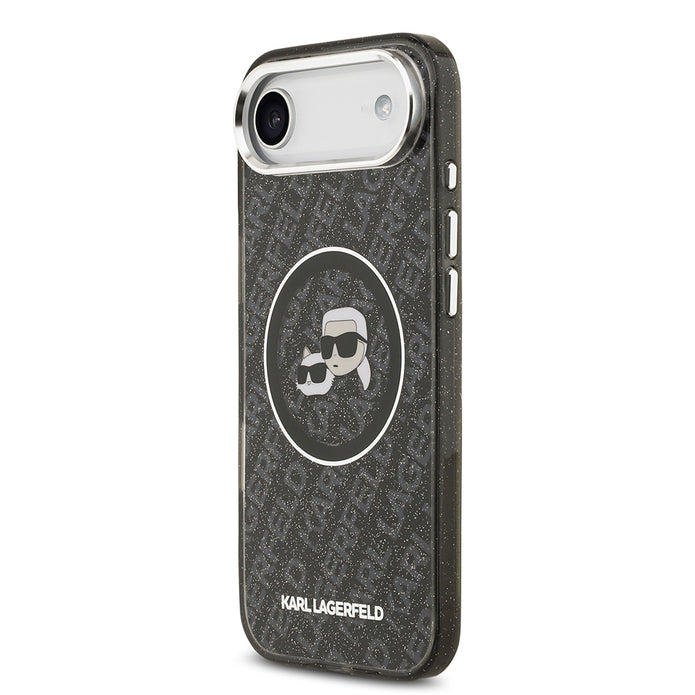 Karl Lagerfeld iPhone 17 Air Parlayan Simli Karl & Choupette Heads Kılıf