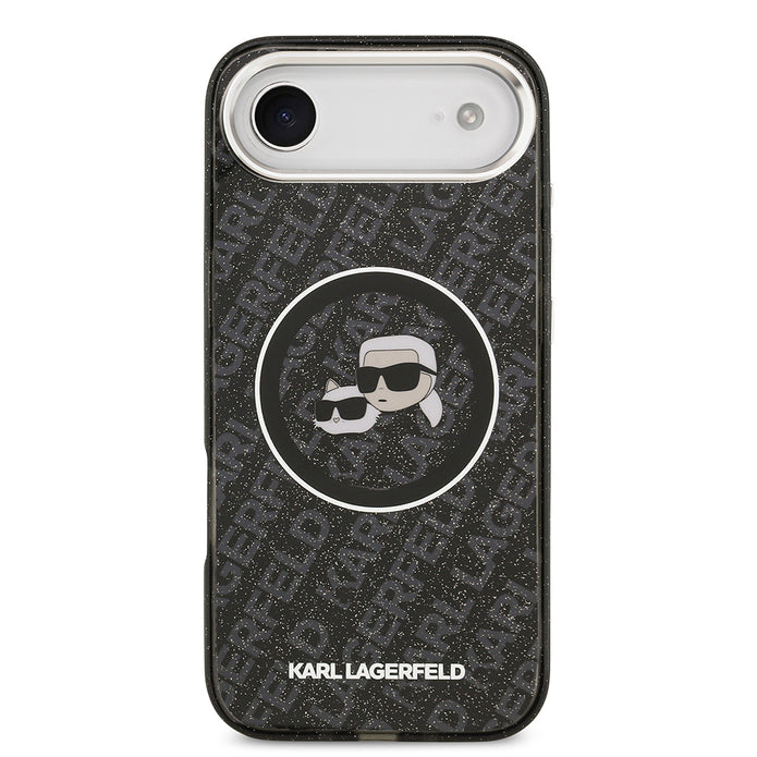 Karl Lagerfeld iPhone 17 Air Parlayan Simli Karl & Choupette Heads Kılıf