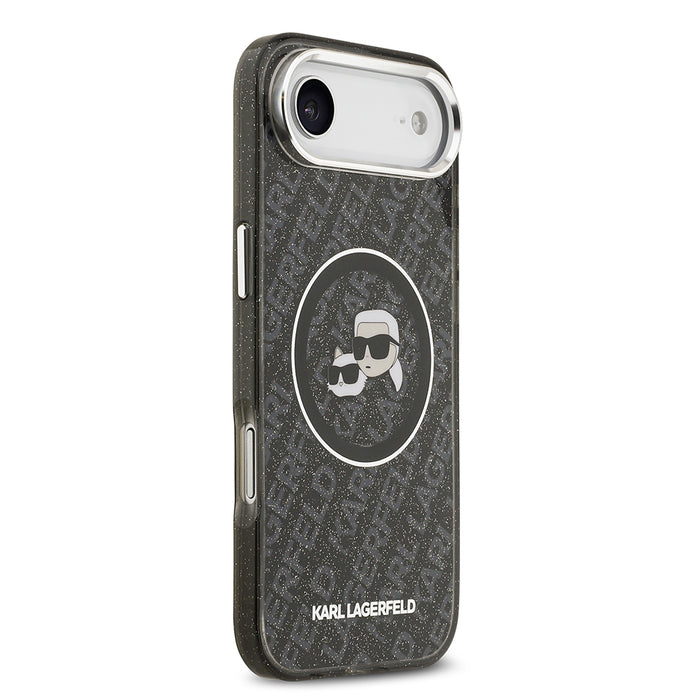 Karl Lagerfeld iPhone 17 Air Parlayan Simli Karl & Choupette Heads Kılıf