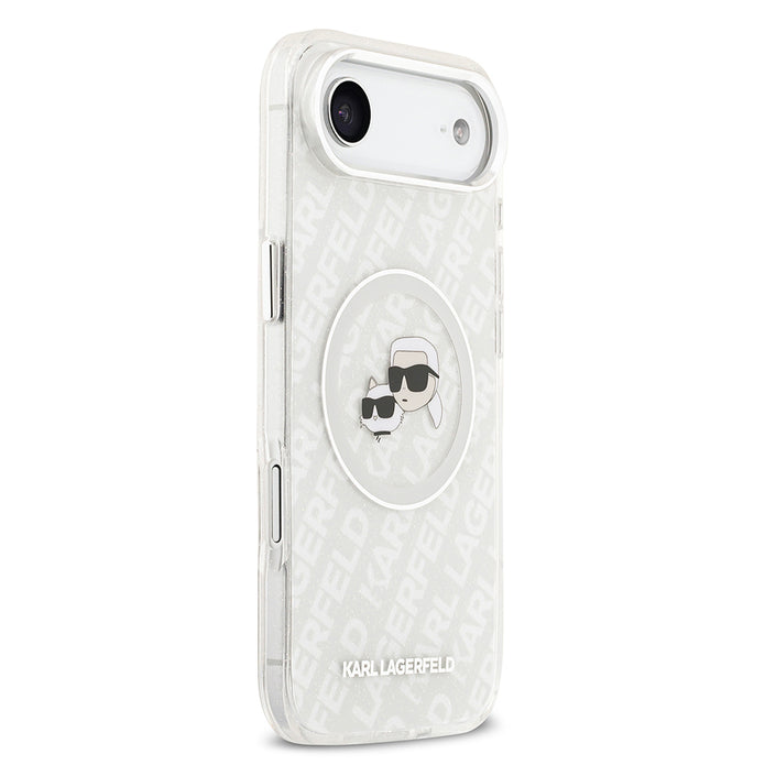 Karl Lagerfeld iPhone 17 Air Parlayan Simli Karl & Choupette Heads Kılıf