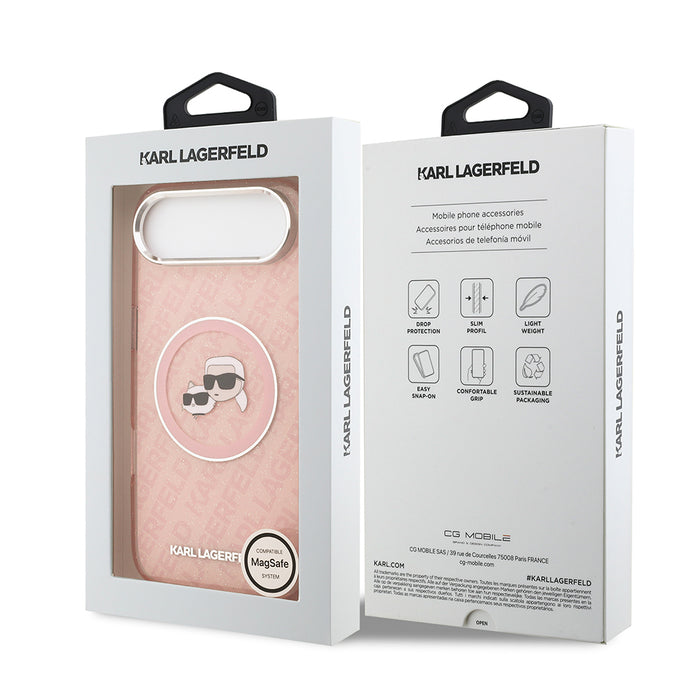 Karl Lagerfeld iPhone 17 Air Parlayan Simli Karl & Choupette Heads Kılıf